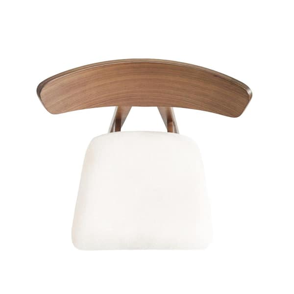 Noble House Marten 35.5 in. Light Beige and Walnut Fabric