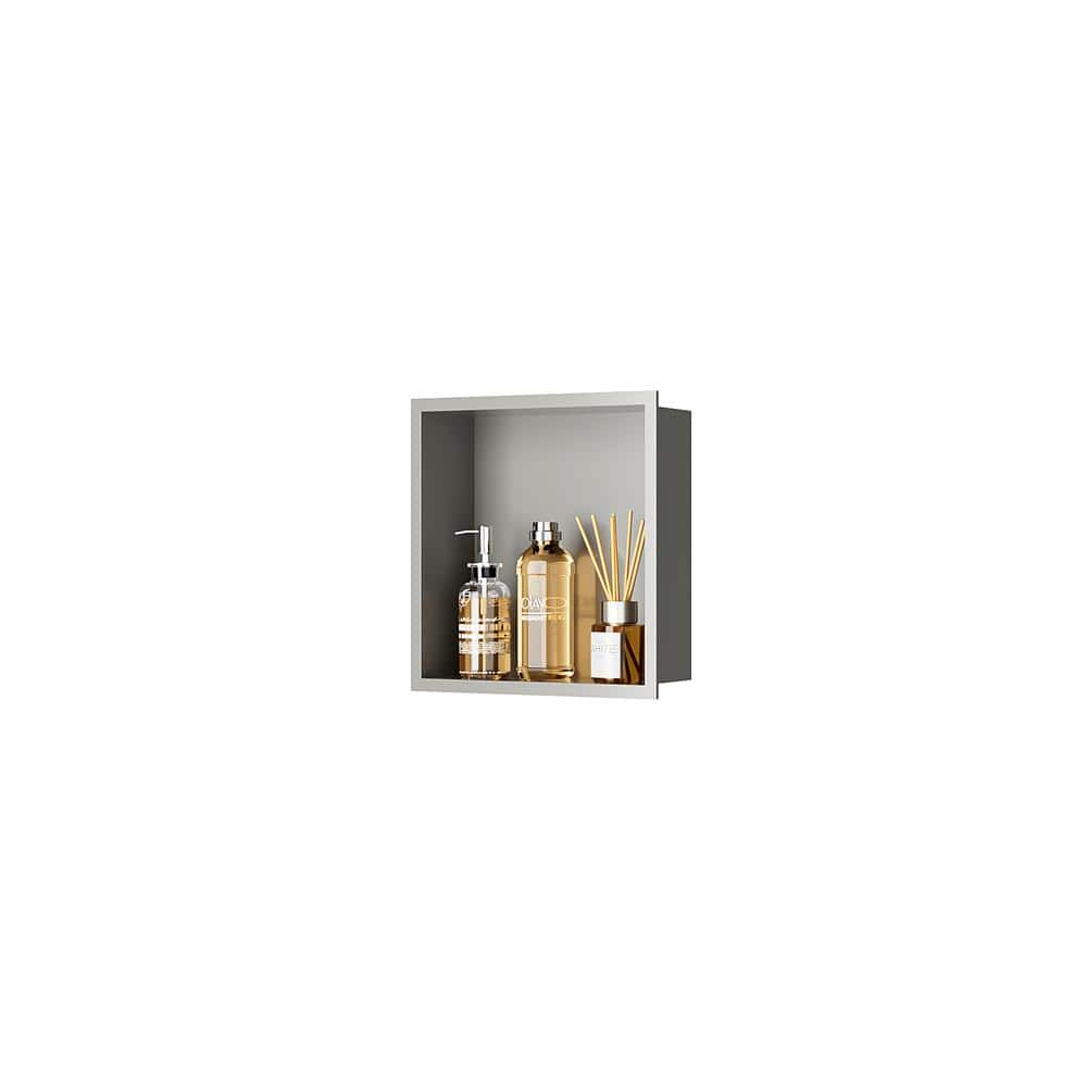 12 in. W x 12 in. H x 4 in. D, Wall Shower Niche Stainless Steel, Recessed 