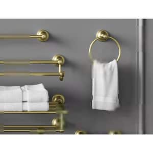 FORCLOVER 6-Piece Wall Mount Stainless Steel Bathroom Towel Rack Set in  Brushed Gold FRIMFTH02BG - The Home Depot