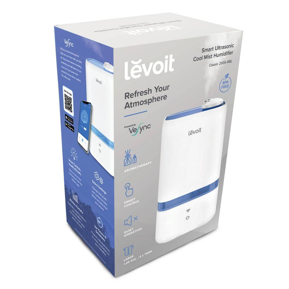 Levoit 4L White and Blue Smart Ultrasonic Cool Mist Humidifier