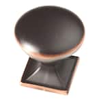 Southampton 1-1/4 in. (32mm) Bronze with Copper Highlights Square Base Round Cabinet Knob