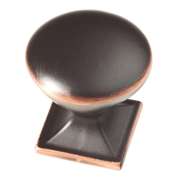 Liberty Southampton 1-1/4 in. (32mm) Bronze with Copper Highlights Square Base Round Cabinet Knob