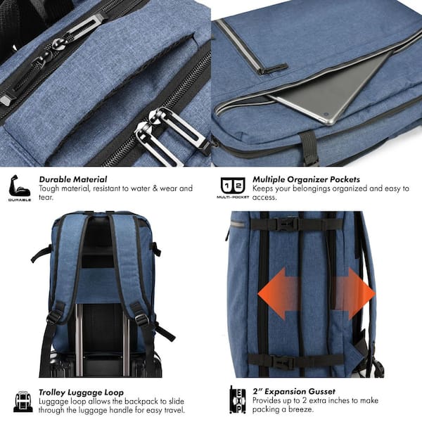 Travel Select Grayville 17" Multifunctional Tech Laptop Backpack with USB Port, Navy Travel Select Grayville 17" Multifunctional Tech Laptop Backpack with USB Port, Navy