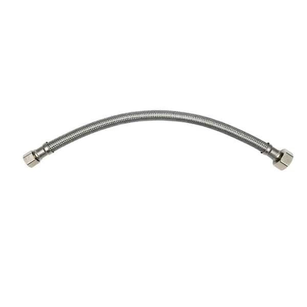 THEWORKS 1/2 in. FIP x 3/8 in. OD x 20 in. Stainless Steel Supply Line ...