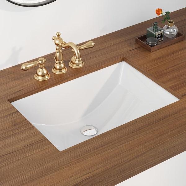 DEERVALLEY Ally 20.87 in. Undermount Bathroom Sink in White Vitreous China with Overflow Drain