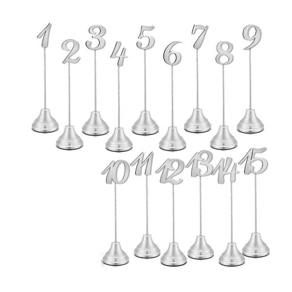 2 in. W x 8 in. H White Metal Napkins Table Numbers 1-15 Stands Set of 15
