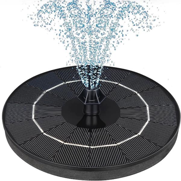 Upgraded Solar Powered Fountain Pump with 4 Easy Install Nozzles and Fixer for Bird Bath Garden Pond Pool and Fish Tank