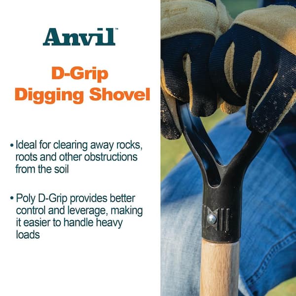 Anvil 18 in. Handle, D-Handle Digging Shovel PRY-PE-HD - The Home