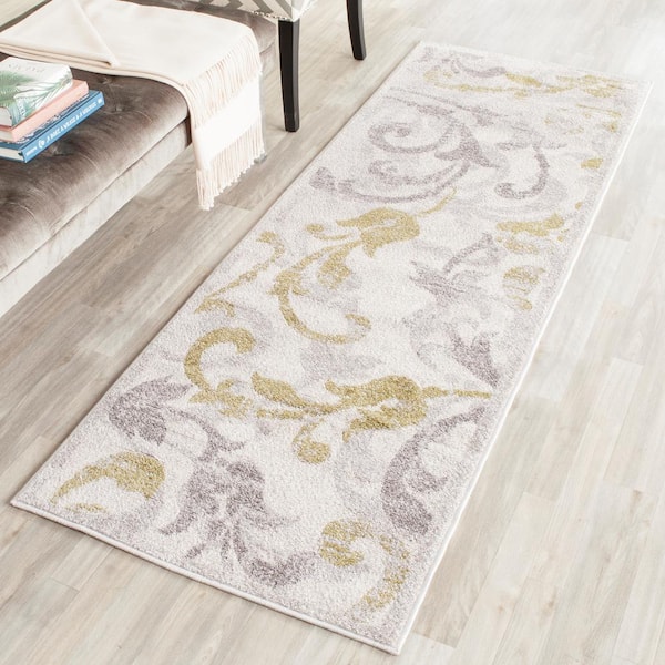 Amherst Ivory/Light Gray 2 ft. x 9 ft. Border Runner Rug