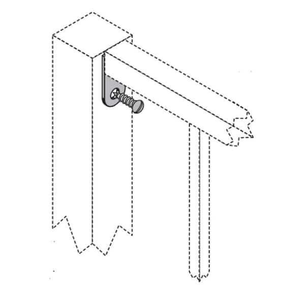 1 in. Black Fence Mounting Bracket Square Rails (4-Pack)