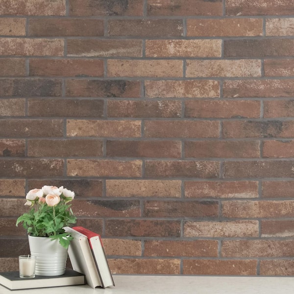 Capella Red Brick 2 in. x 10 in. Matte Porcelain Floor and Wall Tile (5.15 sq. ft. /Case)