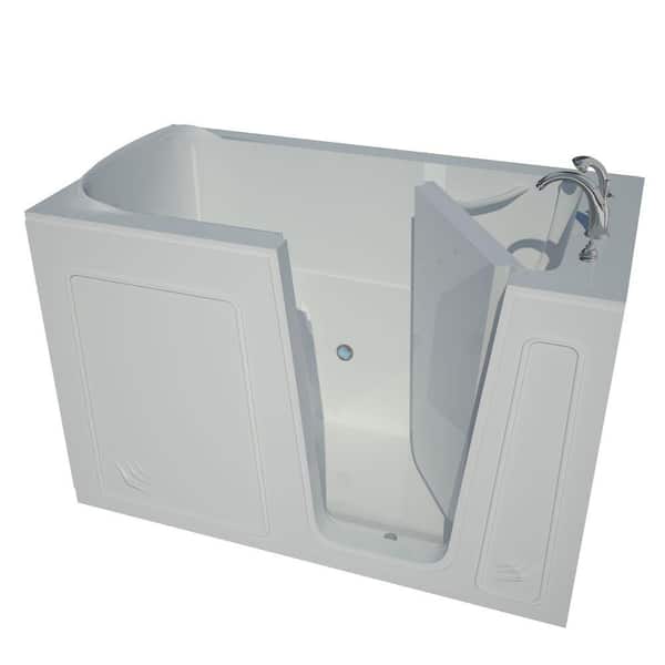 Universal Tubs Nova Heated 5 ft. Walk-In Non-Whirlpool Bathtub in White with Chrome Trim