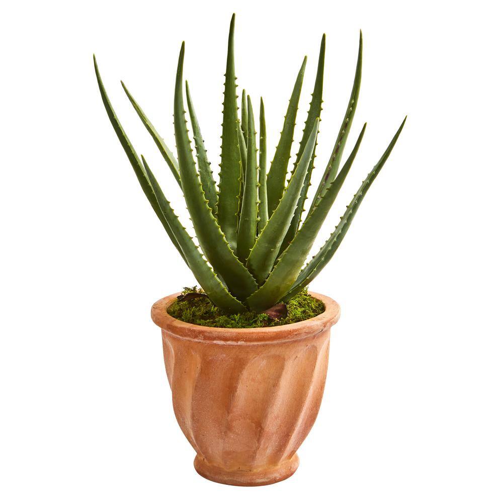 Nearly Natural Indoor Aloe Artificial Plant in Terra Cotta