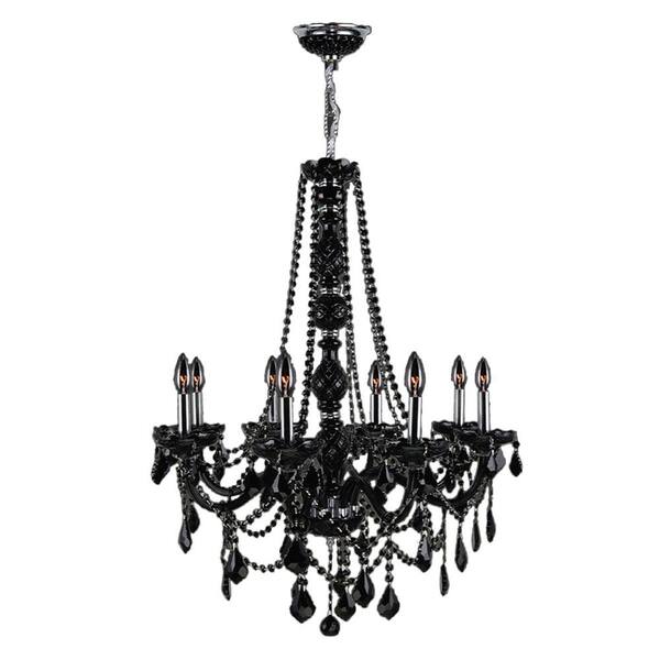 Worldwide Lighting Provence Collection 8-Light Black Crystal Chandelier
