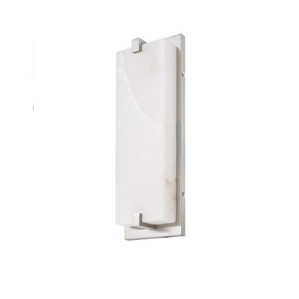 panish Marble 18.6 in. 1 Light Brushed Nickel LED Vanity Light with Dimmable Feature