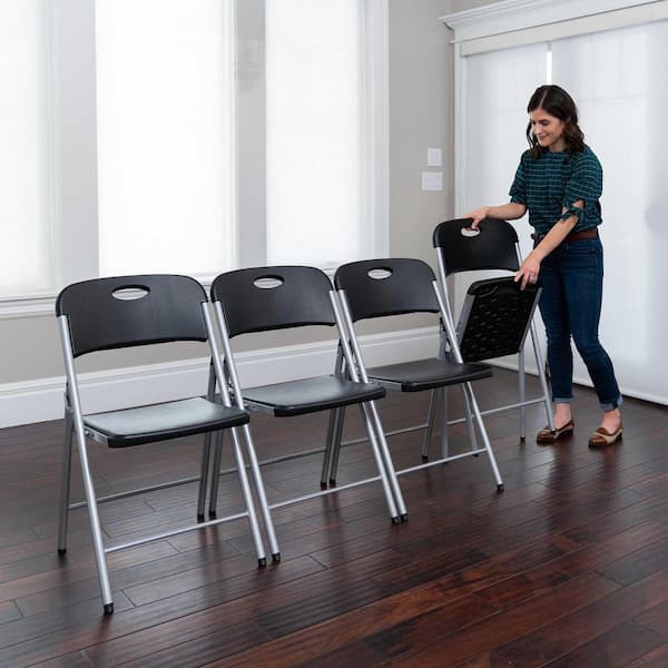 Lifetime folding chairs black sale