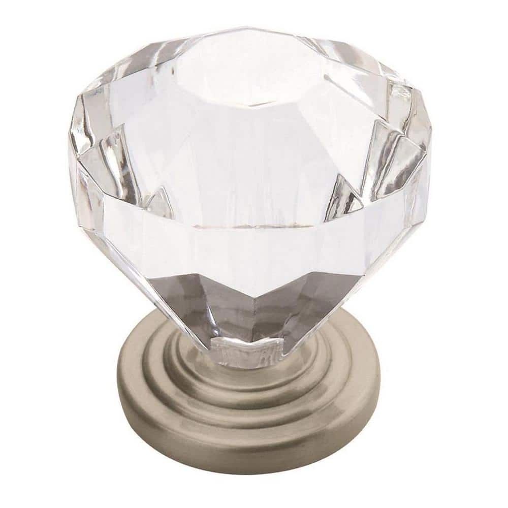 Traditional Classics 1-1/4 in. (32mm) Traditional Clear/Satin Nickel Geomet