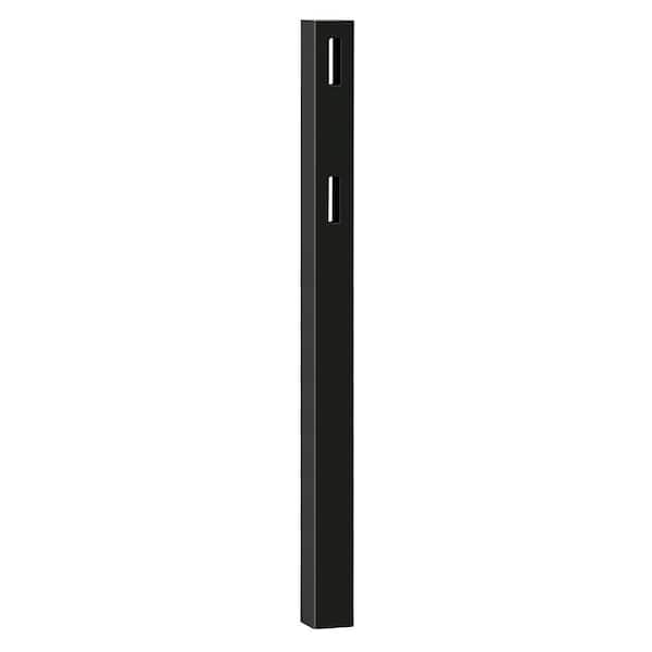 Veranda 5 in. x 5 in. x 5 ft. Black Vinyl Ranch 2-Rail Line Post