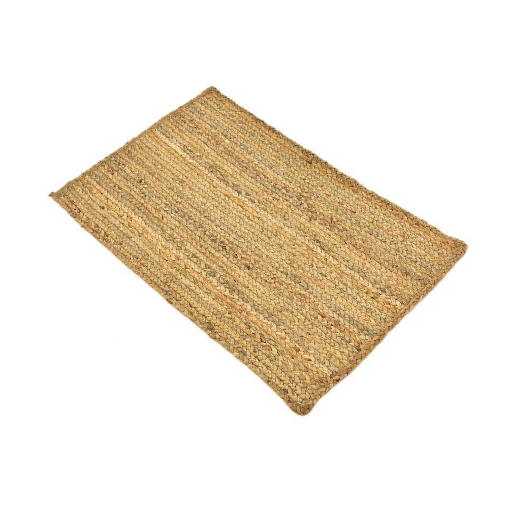 Handmade Rectangular Brown Braided Jute Indoor Rug
