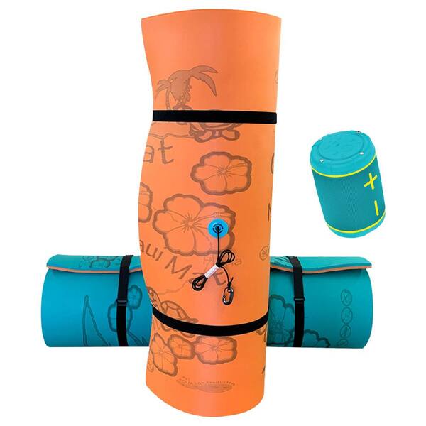 Aqua Lily Pad 14 ft. Maui Floating Island with Floating Waterproof Bluetooth Speaker