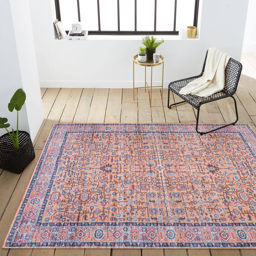 Kemer Multi-Color Persian Washable Synthetic Area Rug