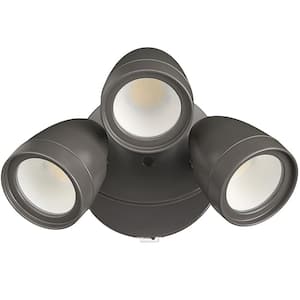 3 Head Dusk to Dawn Sensor Bronze Exterior Outdoor LED Flood Light Security Light 1800 to 3600 Lumens 4000K Wet Rated