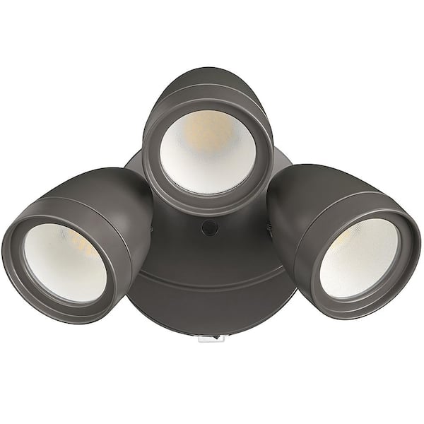 ETi 3 Head Dusk to Dawn Sensor Bronze Exterior Outdoor LED Flood Light Security Light 1800 to 3600 Lumens 4000K Wet Rated