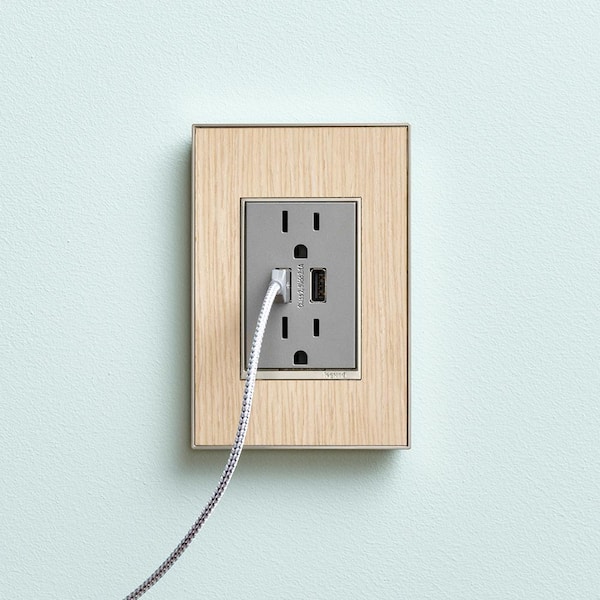 adorne 1 Gang Plus Decorator/Rocker Wall Plate, French Oak (1-Pack)