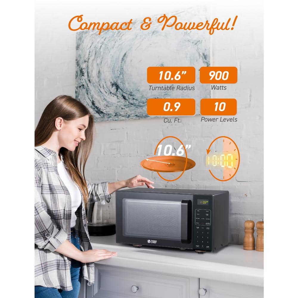Black 0.9 Cu. Ft. Convection Microwave Air Fryer Combo