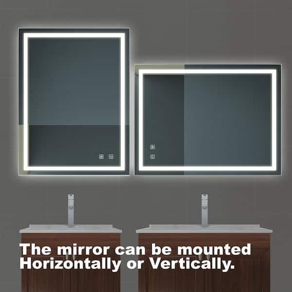 32 in. W x 24 in. H Rectangular Led Frameless Wall Mount Bathroom Vanity Mirror, High Lumen/Waterproof/Anti-fog