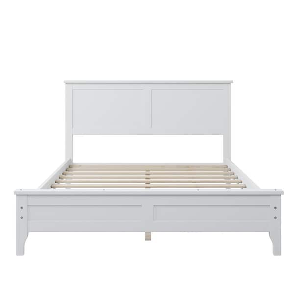 ATHMILE White Full Platform Bed