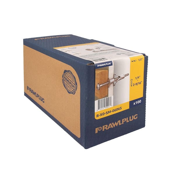 Rawlanchor#14 x 2-9 /16 in. Zinc-Plated Phillips Hollow Drywall Screws Anchor 120 lbs. (50-Pack)