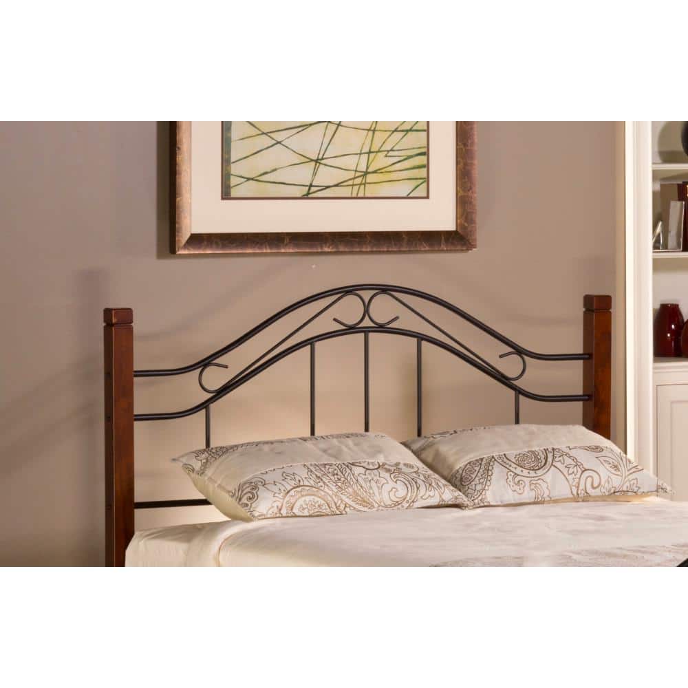 Matson King Cherry and Black Metal Headboard