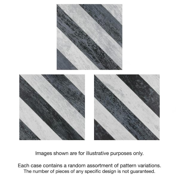 Cassis Sete Black 9-3/4 in. x 9-3/4 in. Porcelain Floor and Wall Tile (10.88 sq. ft./Case)