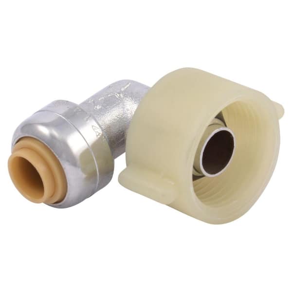 SharkBite 1/4 in. (3/8 in. O.D.) Push-to-Connect x 7/8 in. FIP Ballcock Brass 90-Degree Toilet Connector Elbow Fitting