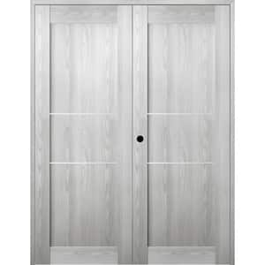 Vona 07 2H 48"x 80" Right Hand Active Ribeira Ash Wood Composite Double Prehung Interior Door