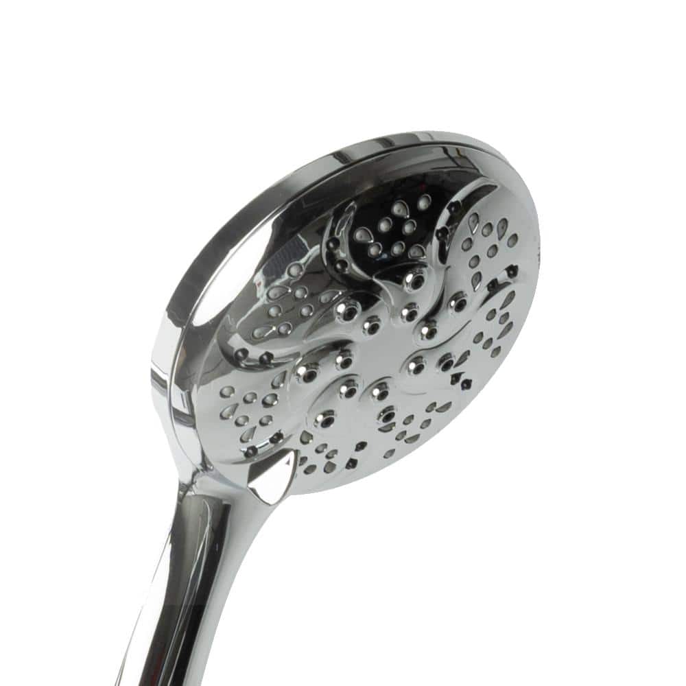 Chrome Dual Shower Head with Handheld Spray and Adjustable Height