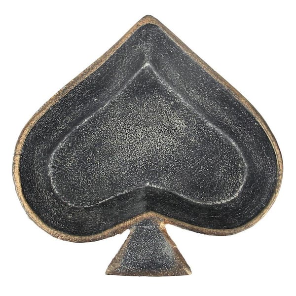HomeRoots Black Irregular Metal 6.25 in. Decorative Vanity Tray
