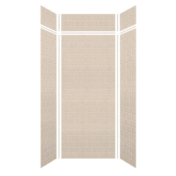 Elevate 60x72-inch Subway Pattern 3-Piece Shower Surround