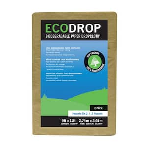 EcoDrop 9 ft. x 12 ft. Paper Drop Cloth (2-Pack)