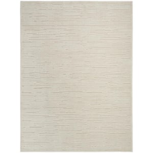 Casual Beige 4 ft. x 6 ft. Abstract Contemporary Area Rug