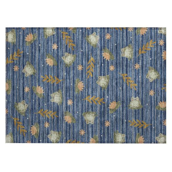 Chantille Machine Washable Indoor/Outdoor Abstract ACN2795 Navy 2 ft. x 3 ft. Accent Rug