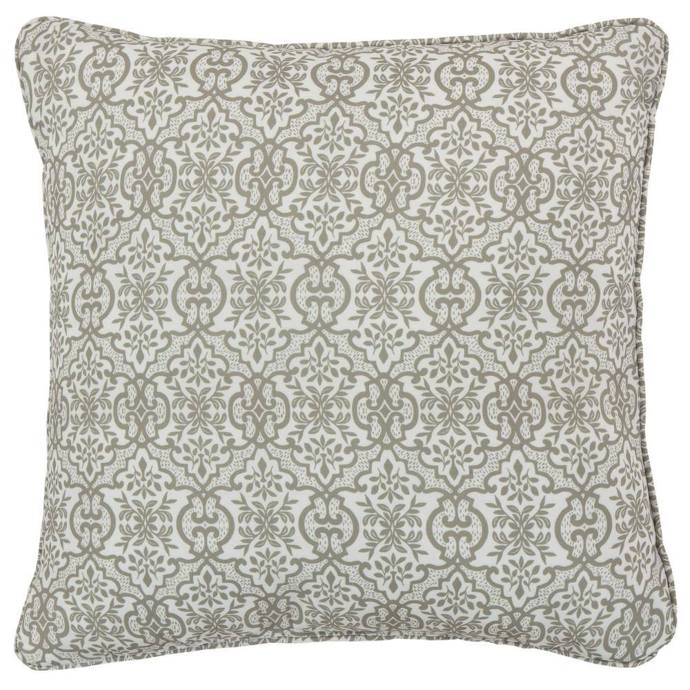 Evergreen Sage and Gold Botanical Leaf 16" Square Throw Pillow