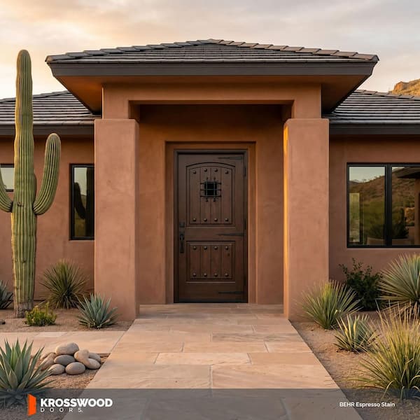 Krosswood Doors 36 in. x 80 in. Mediterranean Knotty Alder Arch