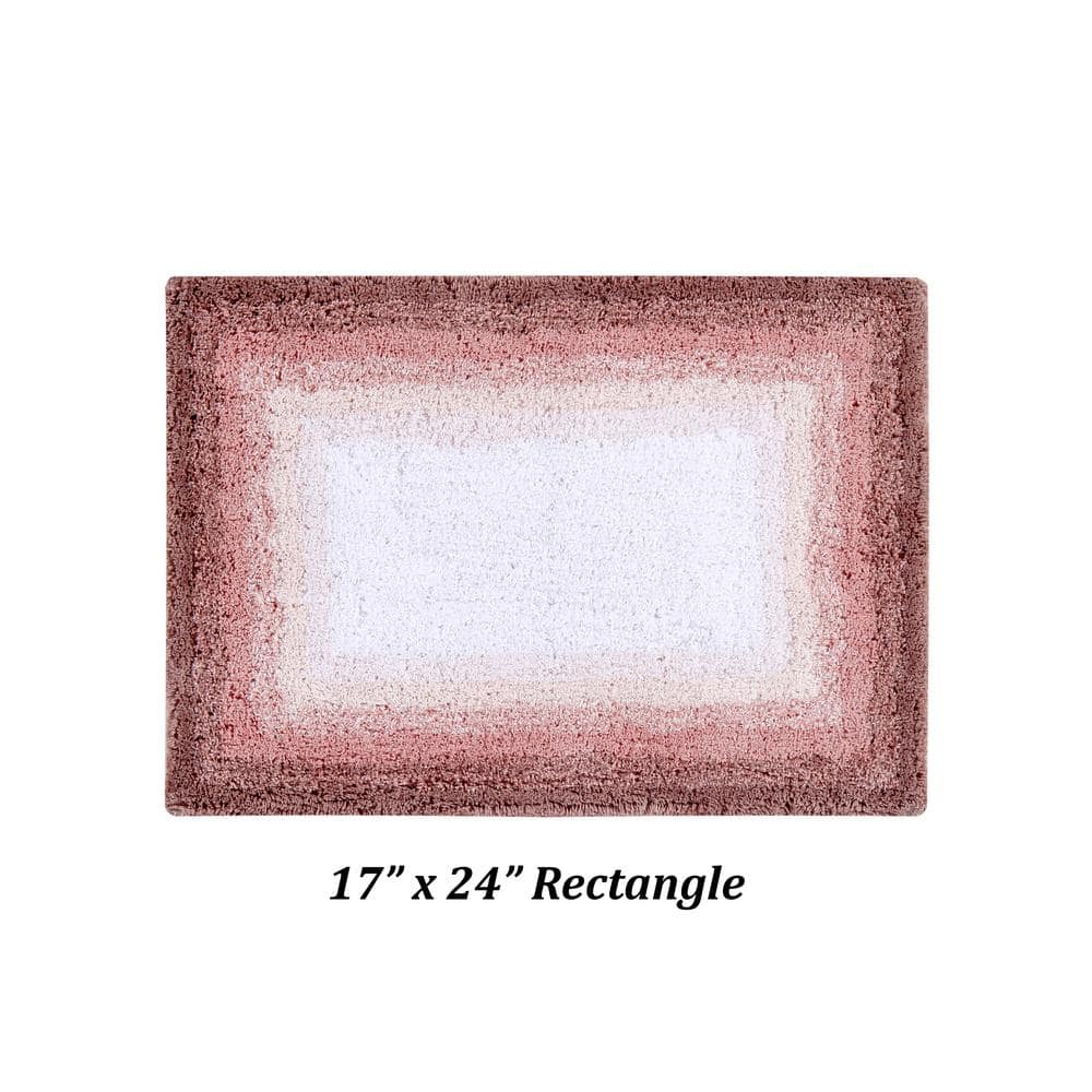 Rose Ombre Cotton Tufted Bath Rug Set, 2 Pieces