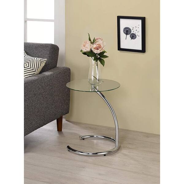Black Glass & Chrome Accent Snack Table with Magazine Rack Details about   Kings Brand 