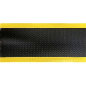 Footlover Diamond Black/Yellow Stripe 36 in. x 48 in. Vinyl Indoor/Outdoor Anti Fatigue Mat