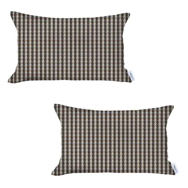 HomeRoots Jordan Multicolored Abstract 12 in. X 20 in. Throw Pillow Cover Set of 2