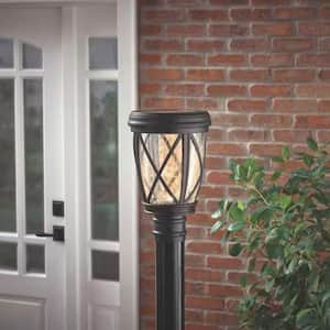 Ravencrest 120 Lumens Black Outdoor Solar Post Lantern