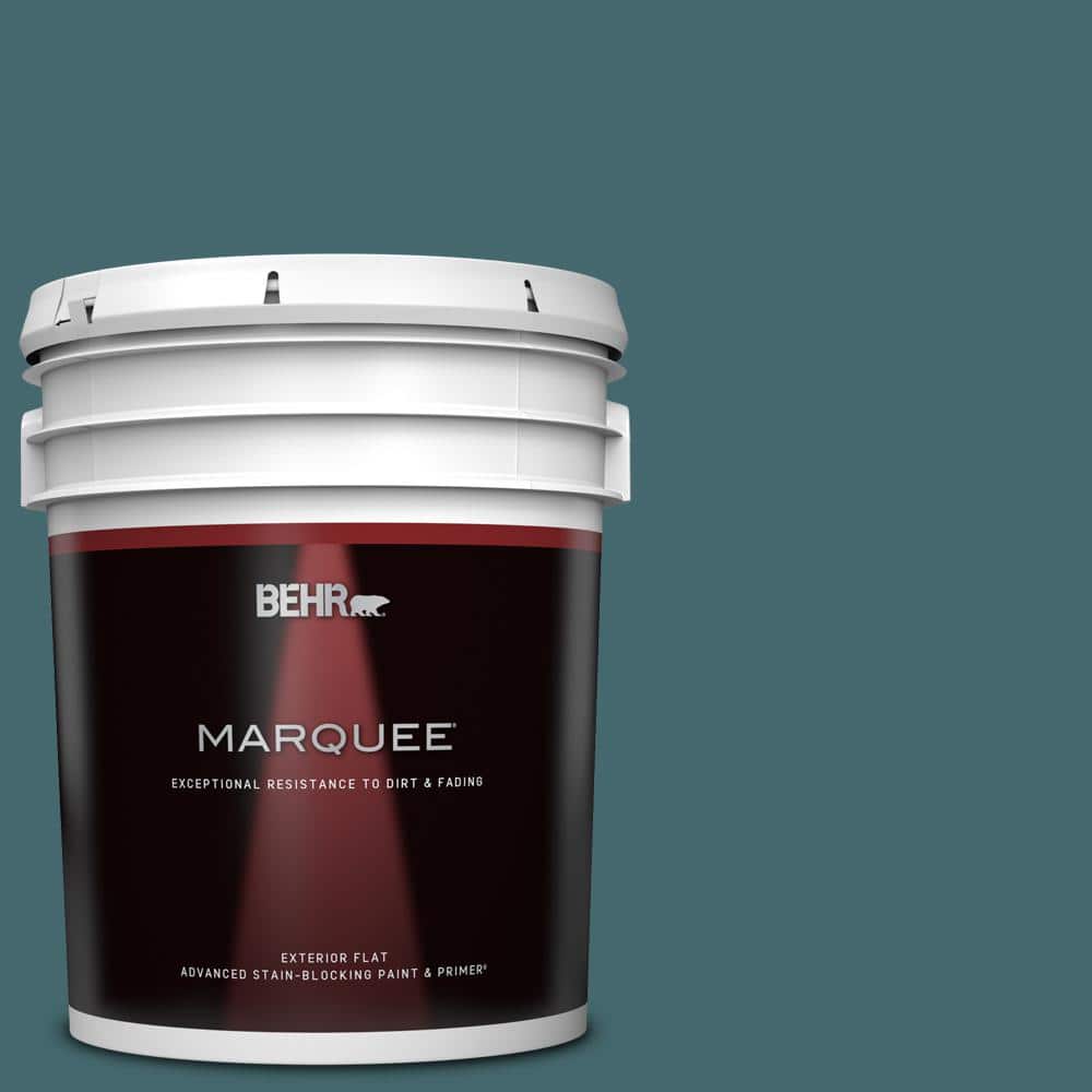 BEHR MARQUEE 5 gal. Home Decorators Collection #HDC-AC-05L Jade Flat  Exterior Paint & Primer 445305 - The Home Depot